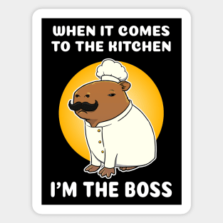 When it comes to the kitchen I'm the boss Capybara Chef Cartoon Sticker